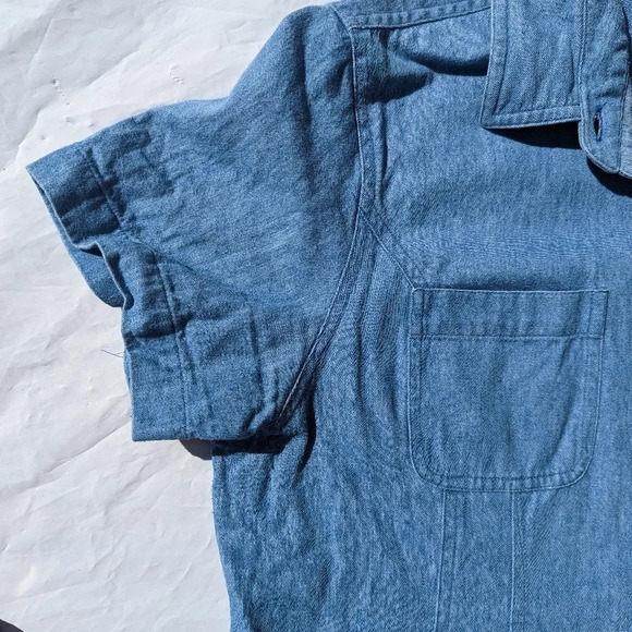 Vintage R&R Denim Style Shirt with Button Front - Size 14 - 100% Cotton - Picture 3 of 8